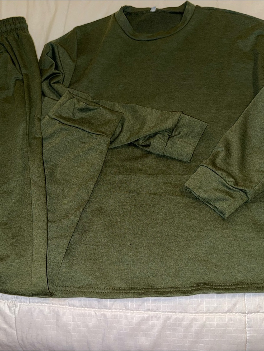 Cozy Olive Green Sweatshirt and Jogger Set